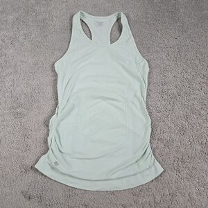 Athleta seamless tank athletic size small green rouched sides Racerback